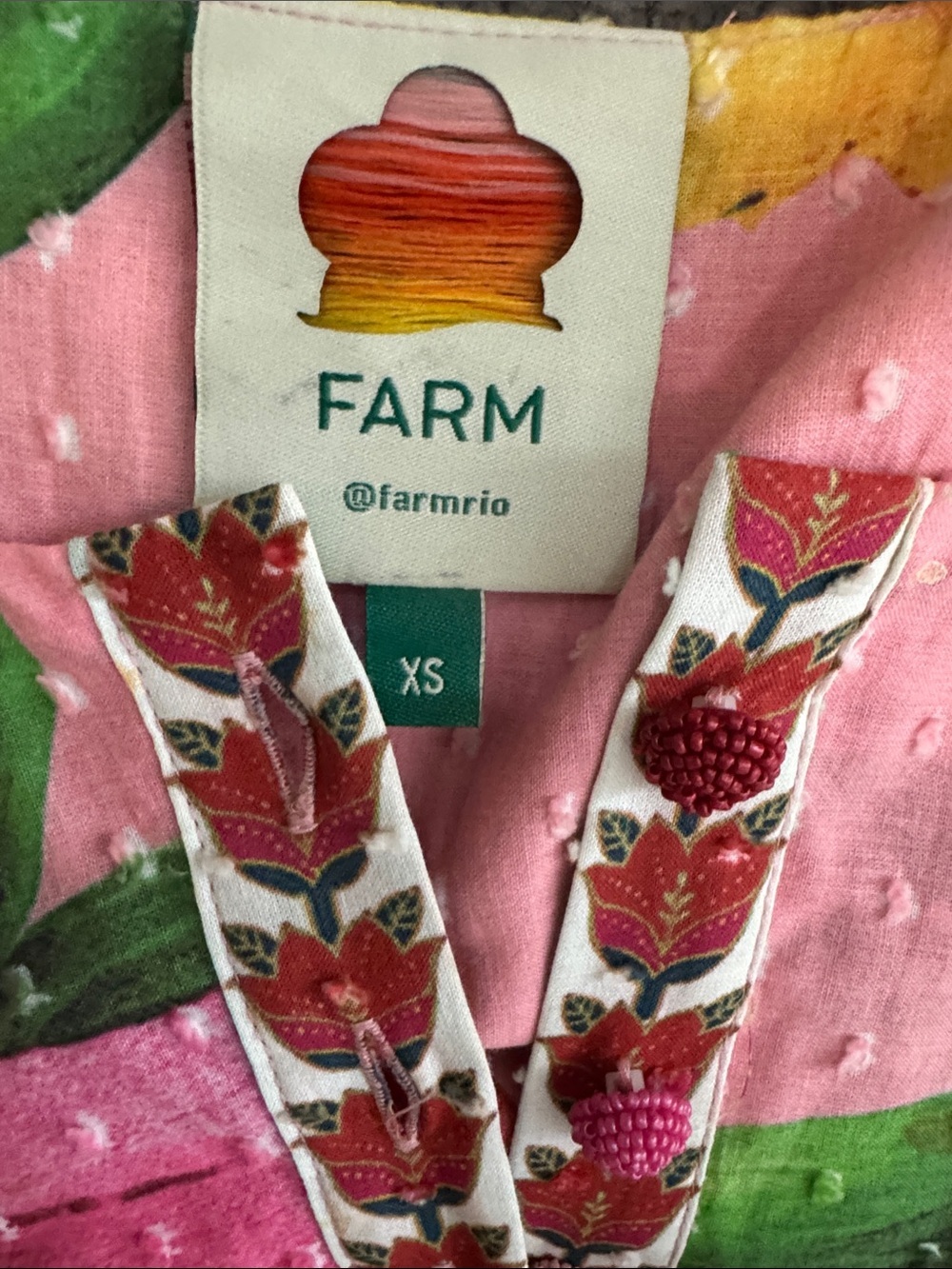 Farm Rio Tiered Cotton Tank Midi In Mixed Garden Floral Dress Size XSMALL - Picture 12 of 15